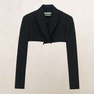 Kimhekim medium Emma cropped tuxedo black wool blazer.